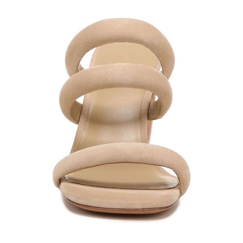 Vince Womens Tan Suede Strappy Open Toe Slip On Block Heel Sandals Sz 7.5 M New - Picture 11 of 14